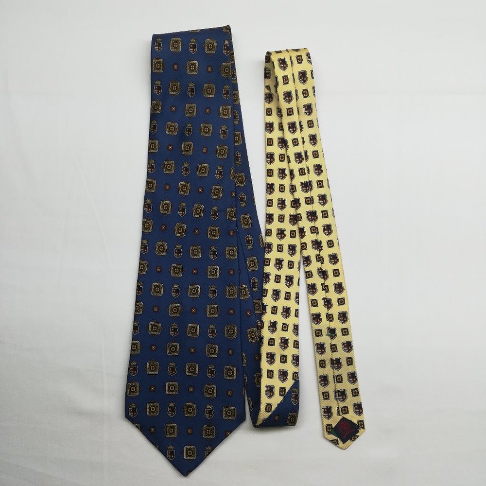 Tommy Hilfiger Blue/Yellow Crest Italian Silk Tie